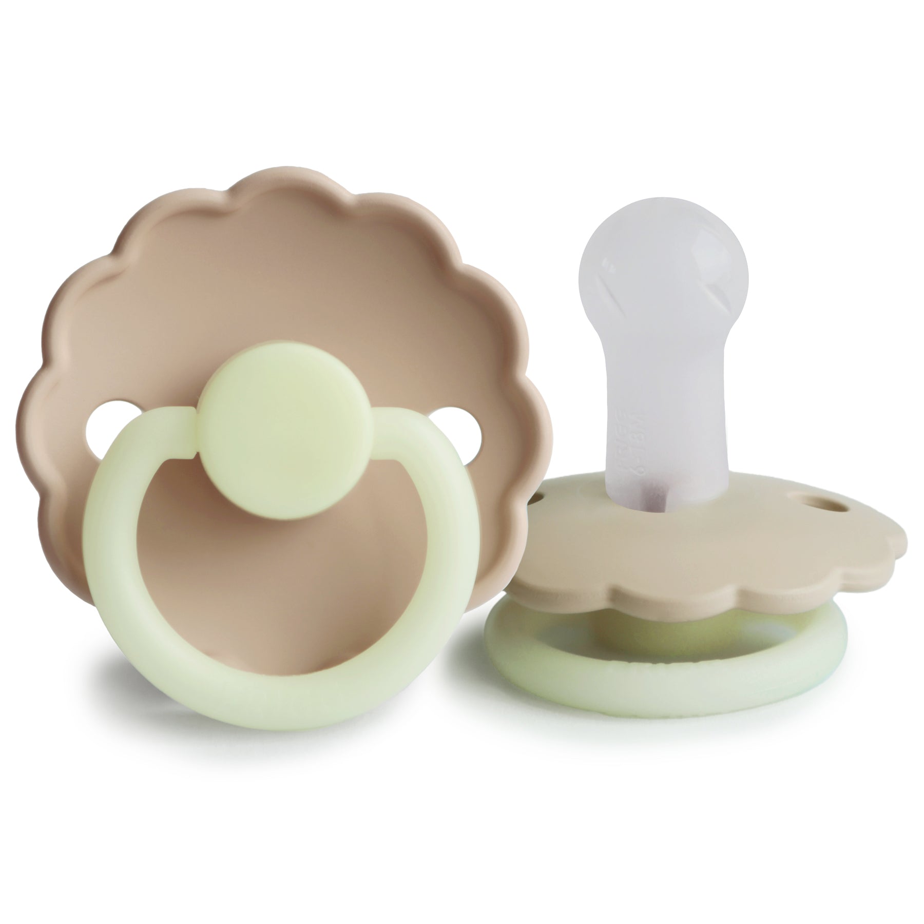 FRIGG Daisy Pacifier 4 Pack Silicone 6-18 months Croissant Night