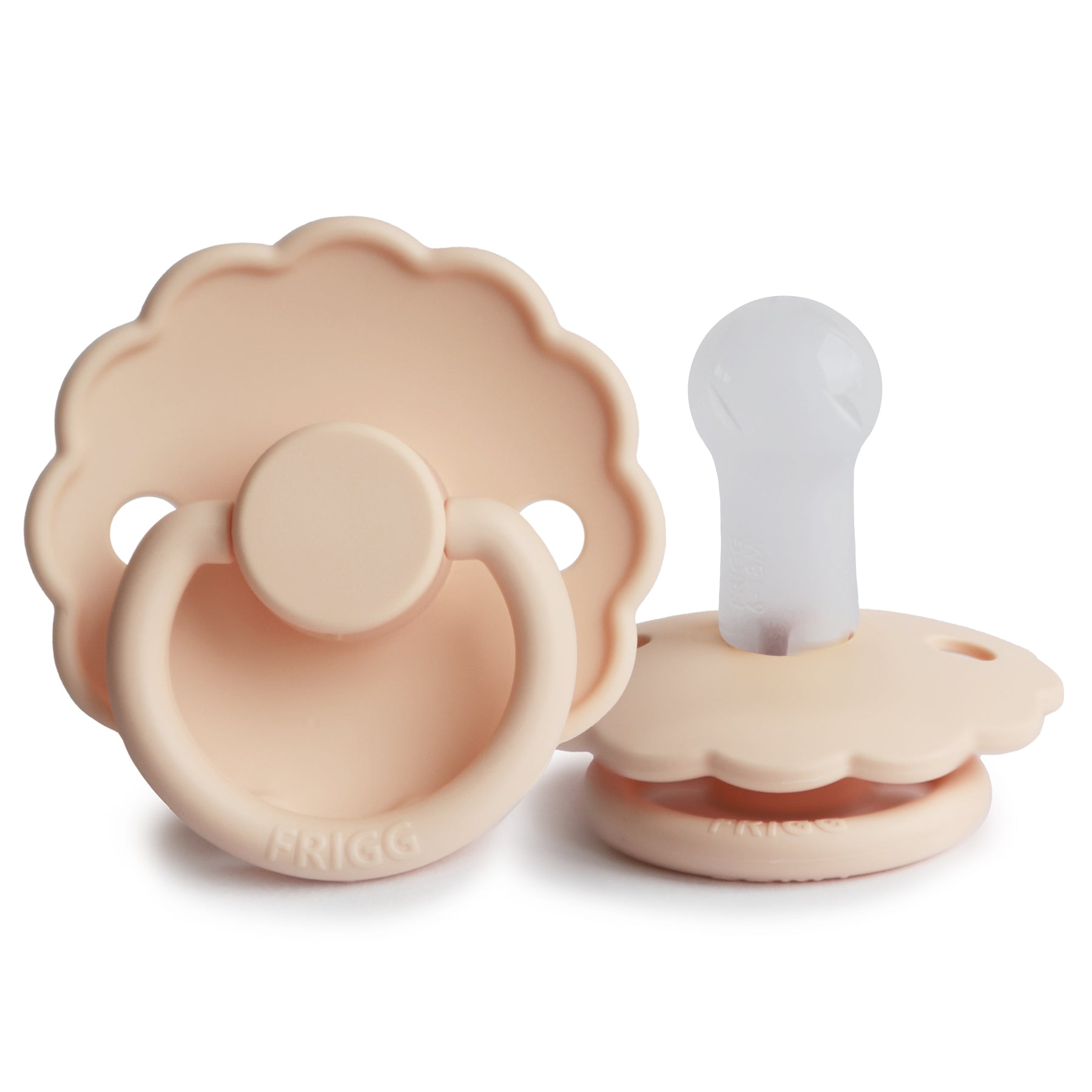 FRIGG Daisy Pacifier 4 Pack Silicone 6-18 months Pink Cream