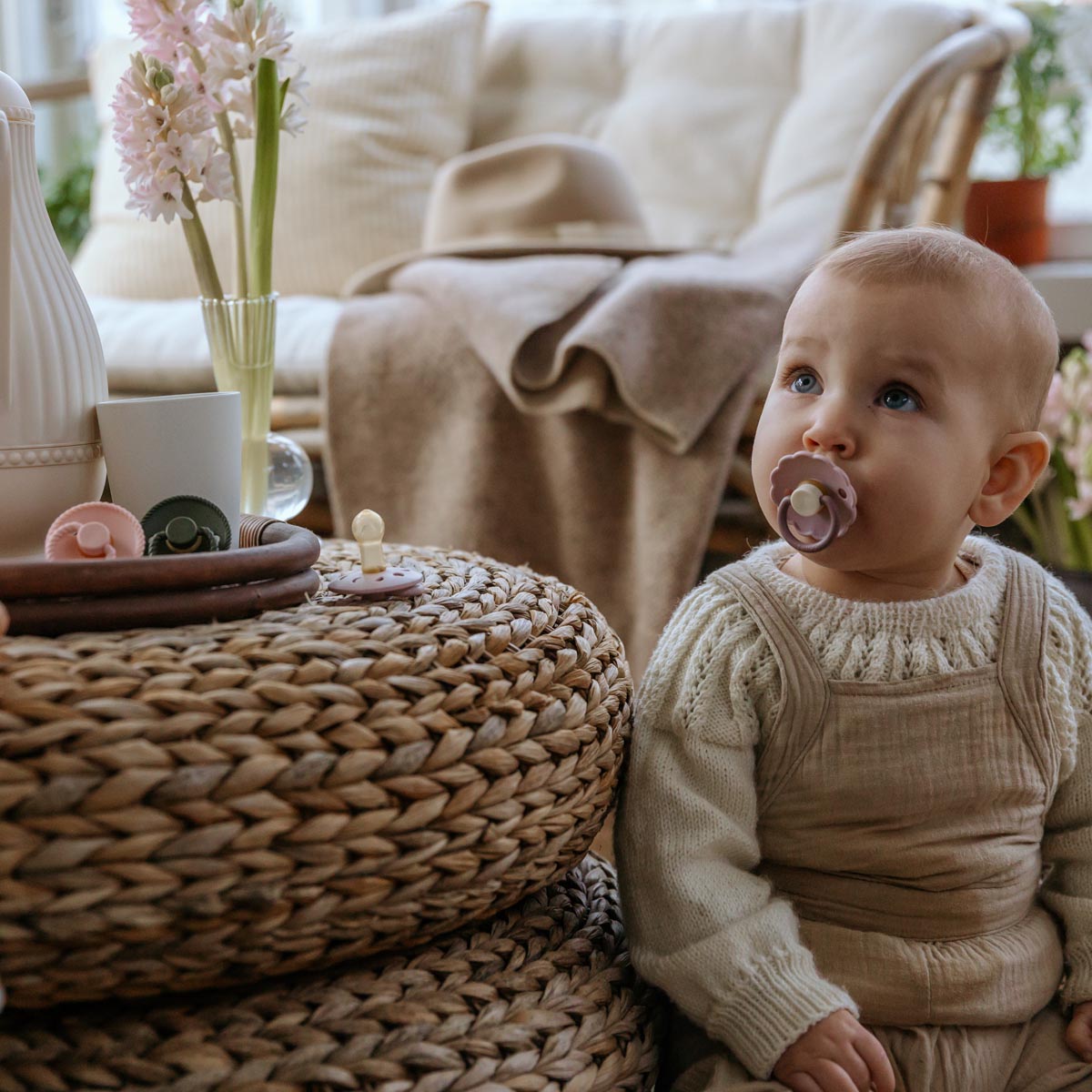 FRIGG Daisy Pacifier 4 Pack Silicone 0-6months Heather