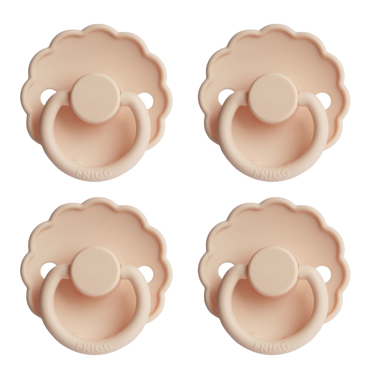 FRIGG Daisy Pacifier 4 Pack Silicone 6-18 months Pink Cream