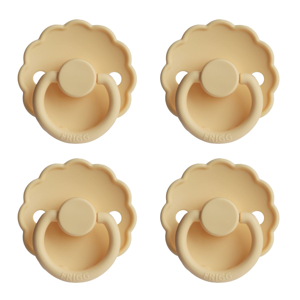 FRIGG Daisy Pacifier 4 Pack Silicone 6-18 months Pale Daffodil