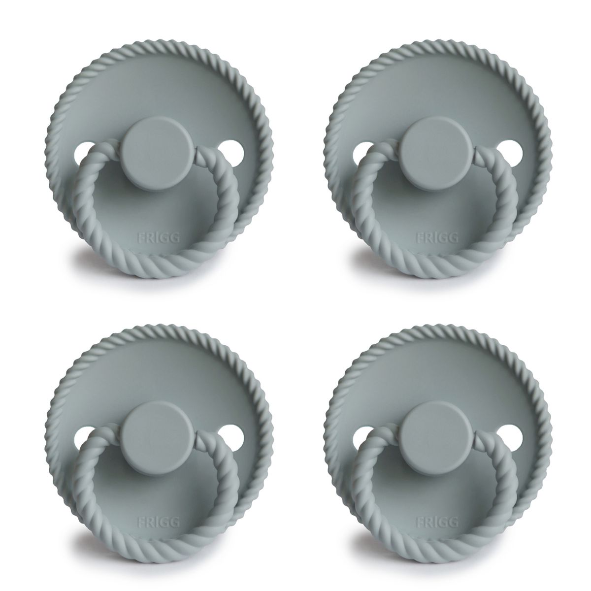 FRIGG Rope Pacifier 4 Pack Silicone 0-6months French Grey