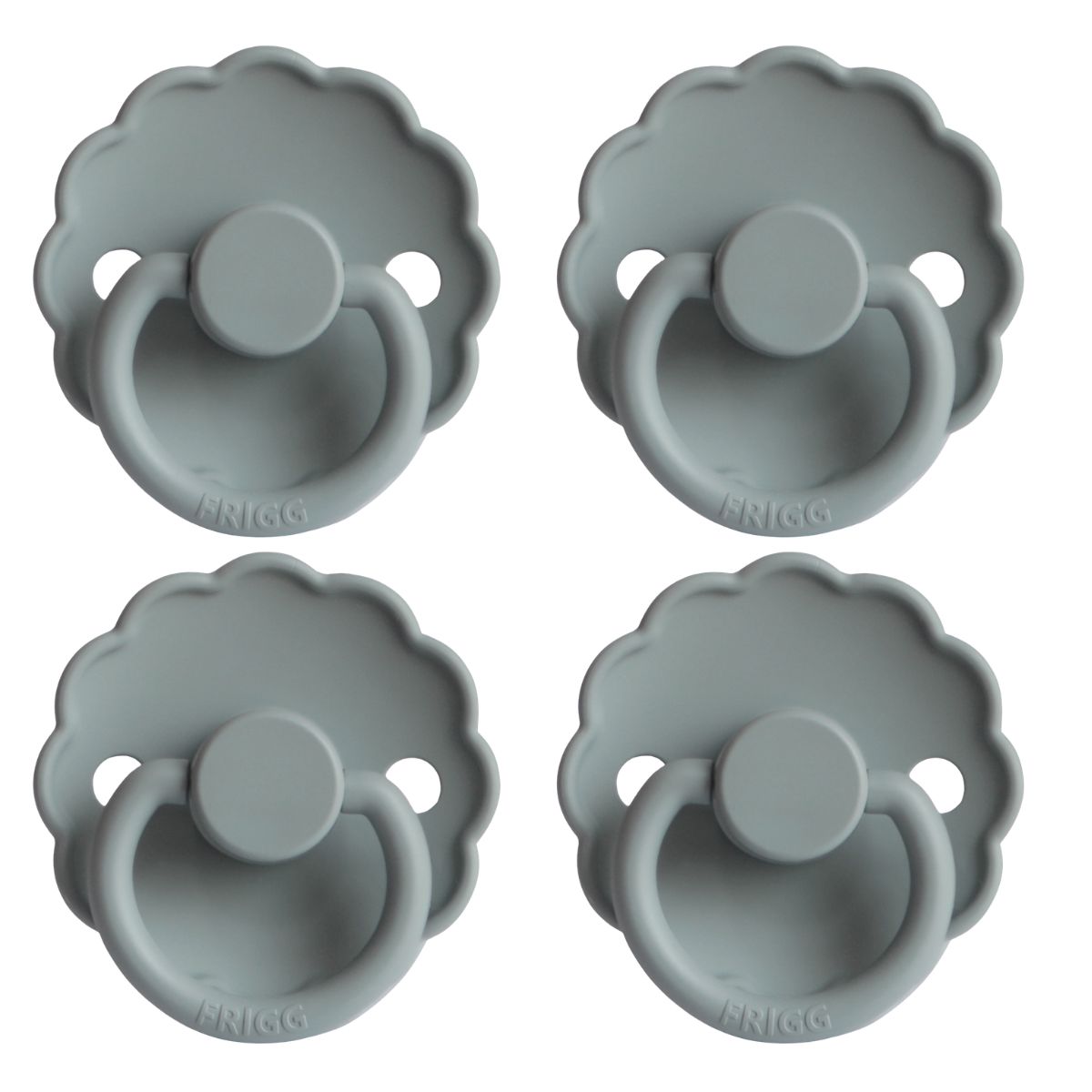 FRIGG Daisy Pacifier 4 Pack Silicone 0-6months French Grey