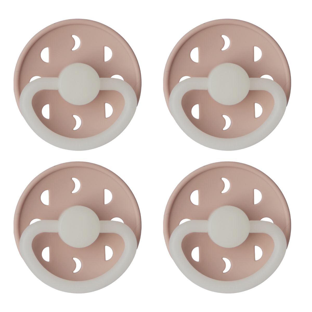 FRIGG Moon Pacifier 4 Pack Silicone 6-18 months Blush Night