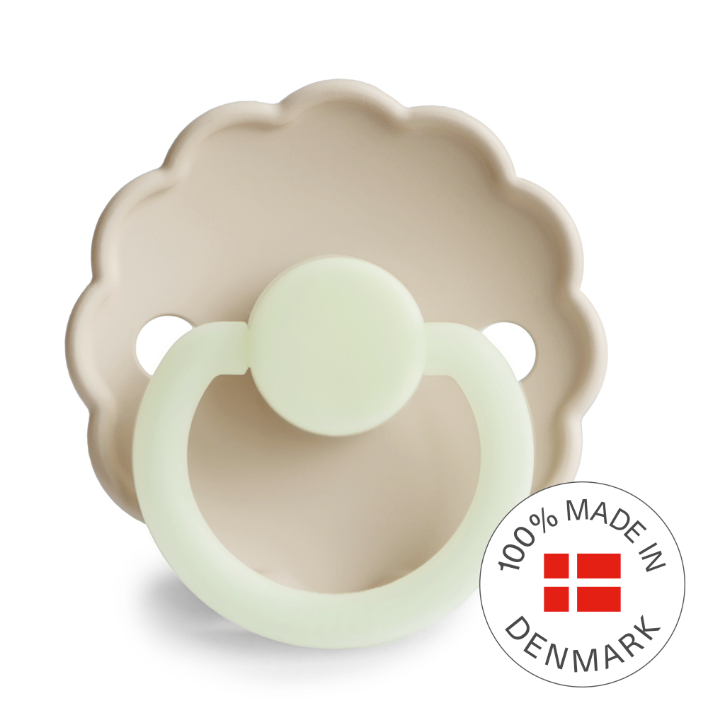 FRIGG Daisy Pacifier 4 Pack Silicone 0-6months Cream Night