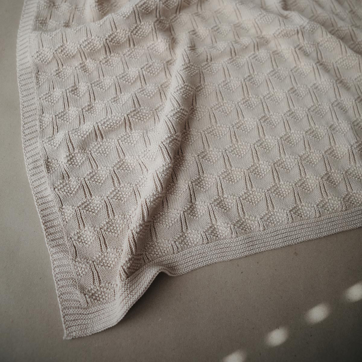 Mushie Knitted Honeycomb Baby Blanket