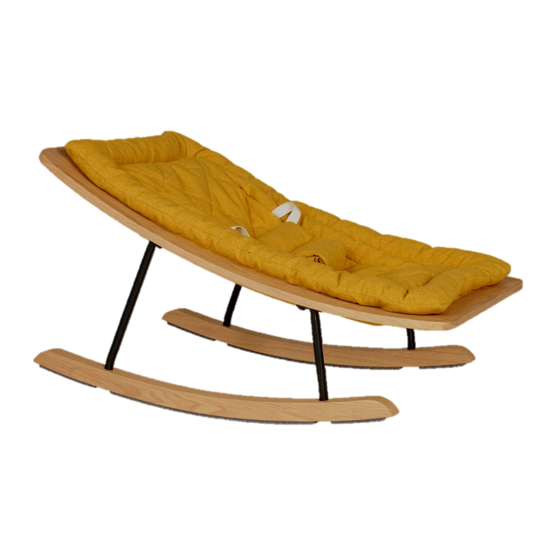 Quax Rocking Baby Bouncer - Saffron/WALNUT SHOWROOM CLEARANCE